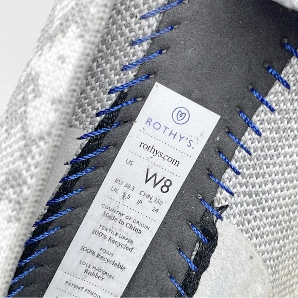 Rothy’s Slip-On Loafers Snake Skin Pattern Print Light Grey 8 - Picture 12 of 15